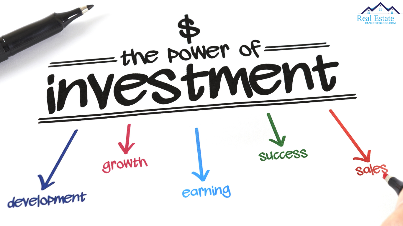 Illustration highlighting the power of investment with keywords like development, growth, earning, success, and sales, representing 'What Is an Investment Property